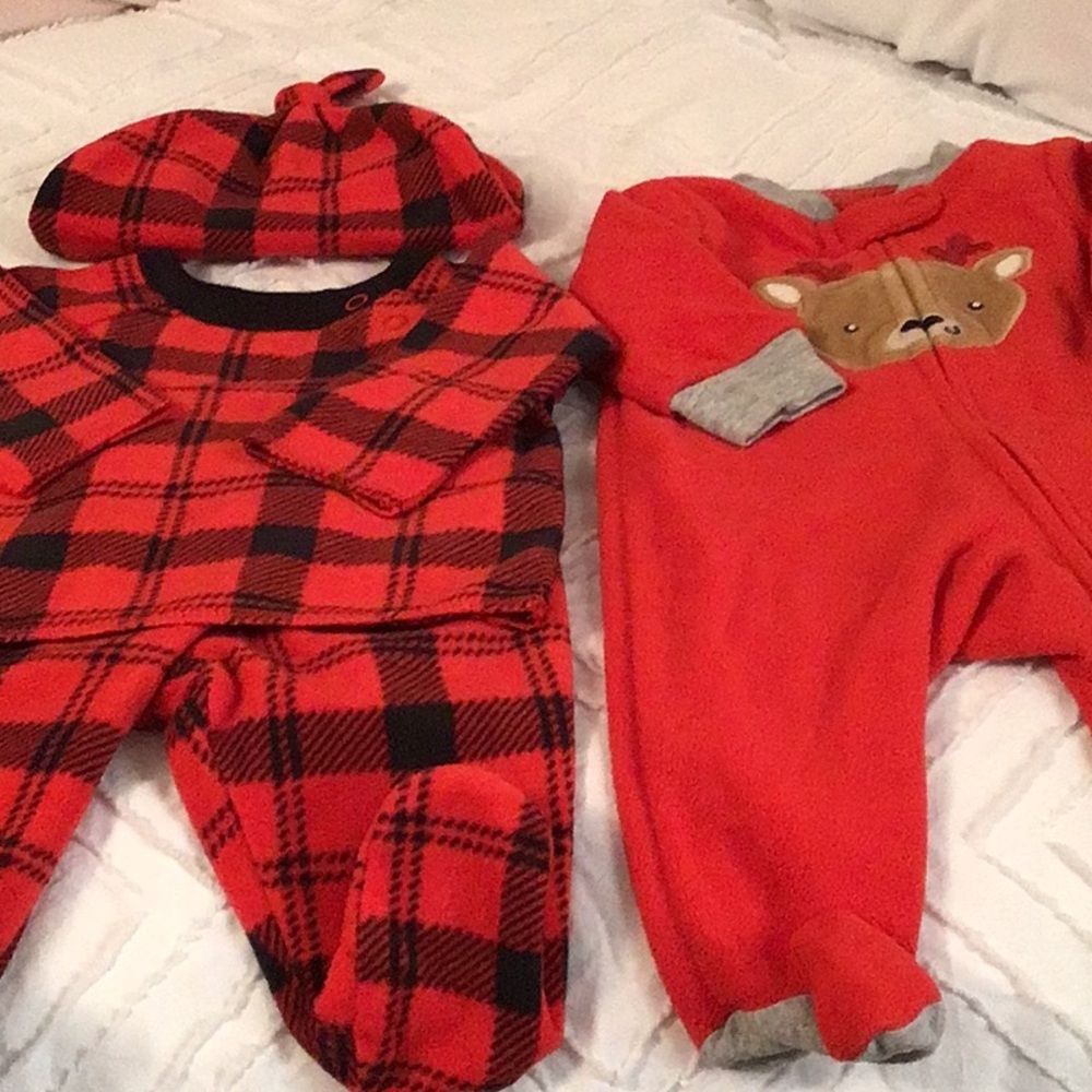 Red Plaid and Reindeer’s Baby’s Sets